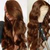 Jnymell Brown Human Hair Body Wave HD Lace Front Wigs Pre Plucked With Baby Hair Brazilian Glueless 13X6 Lace Front Wigs 150% Density Transparent Lace Chocolate Brown Human Hair Wavy Wigs 22Inch view 1