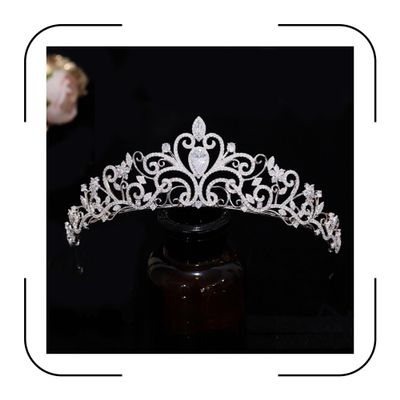 Aoligrace Small Cubic Zirconia Wedding Crowns for Bride Sweet 16 Quinceanera Tiaras CZ Handcrafted Birthday Party Headpiece