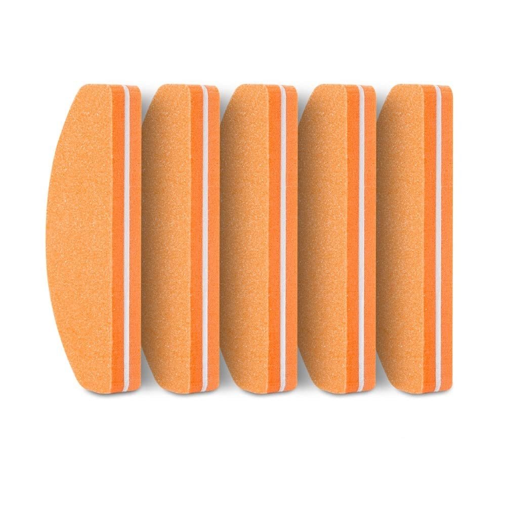 COOVS 5pcs Professional Nail File Color Sponge Sandpaper Nail File with Polishing and Polishing Buffer Manicure Sandpaper Tool Set (Color : 5pcs Orange)