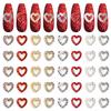 XEAOHESY 40 Pieces Gold and Silver Alloy Heart Charms for Nails Love Heart Nail Charms Gems Christmas Nail Studs Inlaid Rhinestone Pearls for Women Girls Valentine's Day view 1