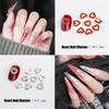XEAOHESY 40 Pieces Gold and Silver Alloy Heart Charms for Nails Love Heart Nail Charms Gems Christmas Nail Studs Inlaid Rhinestone Pearls for Women Girls Valentine's Day view 4
