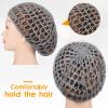 Geyoga 4 Pieces Mesh Crochet Hair Net Rayon Knit Snood Hat Thick Short Women Hairnet Snoods Cover Ornament for Sleeping (Gray) view 2