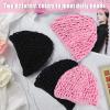 Geyoga 4 Pieces Mesh Crochet Hair Net Rayon Knit Snood Hat Thick Short Women Hairnet Snoods Cover Ornament for Sleeping (Black, Pink) view 4