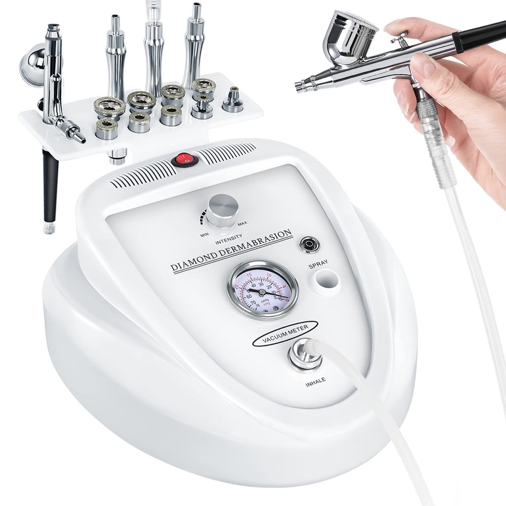Microderm Machine with Spray Gun, mcwdoit Professional Facial Skin Care Beauty Device Home Salon (Suction Power: 0-68cmhg)