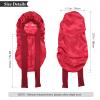 AWAYTR Long Satin Bonnet for Women - Double Layer Elastic Silk Bonnet for Braids Hair Sleeping Cap with Tie Band (Wine Red) view 2