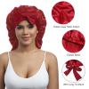 AWAYTR Long Satin Bonnet for Women - Double Layer Elastic Silk Bonnet for Braids Hair Sleeping Cap with Tie Band (Wine Red) view 3