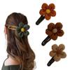 Plush Flower Clip,elegant Winter Plush Duckbill Clip,plush Flower Duck Bill Clip Hairpin,elegant Winter Ladies Flower Hair Clip (3 pcs-B) view 1