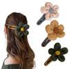 Plush Flower Clip,Elegant Winter Plush Duckbill Clip,Plush Flower Duck Bill Clip Hairpin,Elegant Winter Ladies Flower Hair Clip (3 pcs-A) view 1
