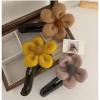 Plush Flower Clip,Elegant Winter Plush Duckbill Clip,Plush Flower Duck Bill Clip Hairpin,Elegant Winter Ladies Flower Hair Clip (3 pcs-A) view 2
