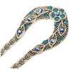 OSALADI 2pcs Rhinestone Hair Stick Double Prong Hairpin for Elegant Updos Retro Hair Dovetail Clip for Weddings and Parties view 4