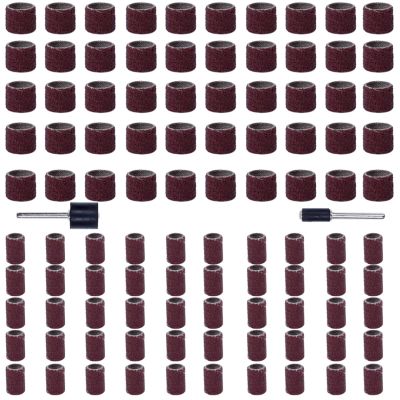 100PCS Sanding Cap Bands Sandpaper For Electric Manicure Machine 120/320 Grit Nail Drill Grinding Bit Files Pedicure Tool Set,320 Grit