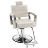 BarberPub Barber Chair Reclining Salon Chair for Hair Stylist, Antique Hair Spa Salon Styling Beauty Equipment 3127(White) view 1
