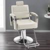 BarberPub Barber Chair Reclining Salon Chair for Hair Stylist, Antique Hair Spa Salon Styling Beauty Equipment 3127(White) view 2