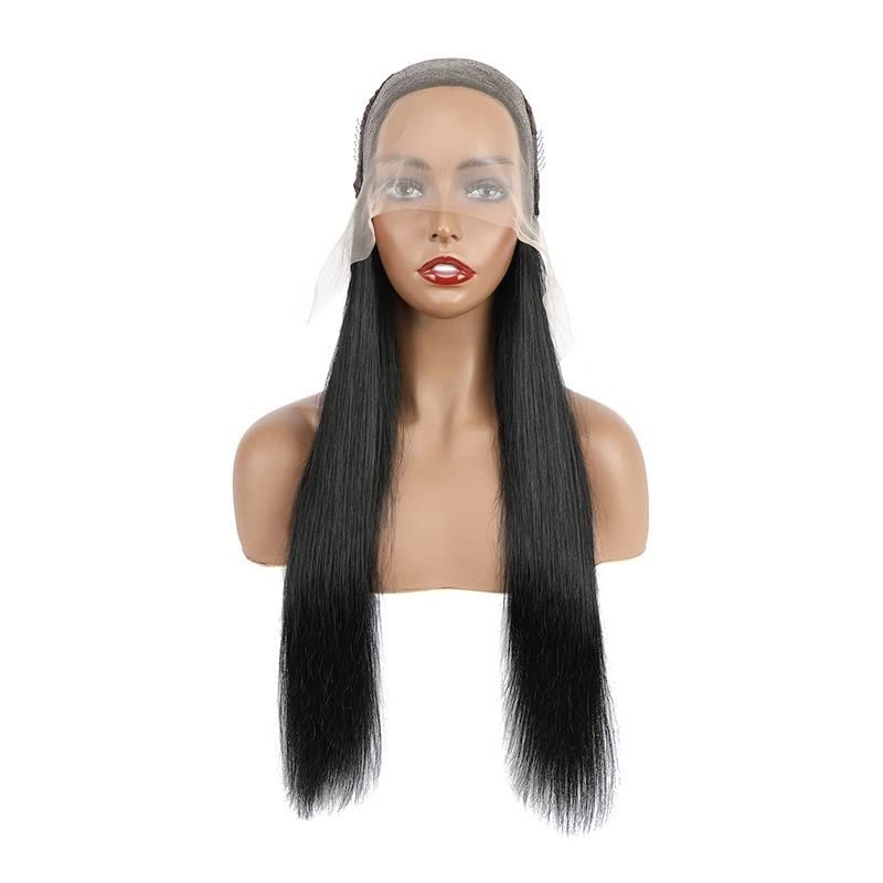 13x4 HD transparent lace front wig black straight hair natural color human wig hair gel free Brazilian female wig density 150% human hair silky wig