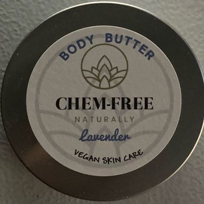 Chem-Free Naturally Body Butter (Lavender) Body Butter, Natural, Coconut Oil, Argan Oil, Shea Butter, For All Skin Types, Natural Essential Oils, Vegan and Cruelty Free, 2oz