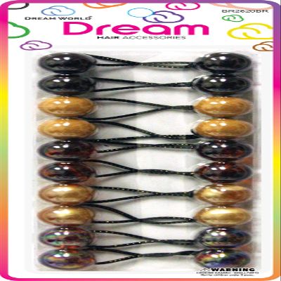 Dream World Hair Accessories | Ponytail Hair Ties 10 PCS | Brown Mix