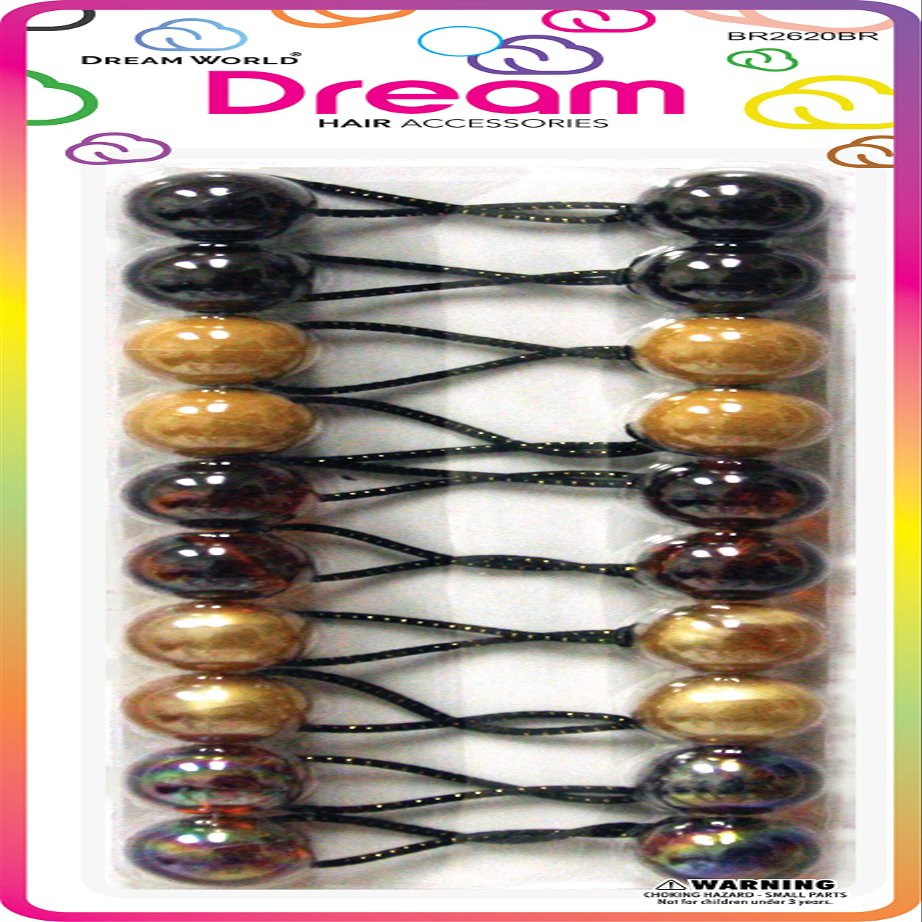 Dream World Hair Accessories | Ponytail Hair Ties 10 PCS | Brown Mix