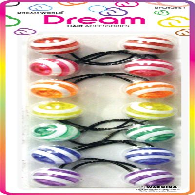 Dream World Hair Accessories | Ponytail Hair Ties 8 PCS | Striped Color