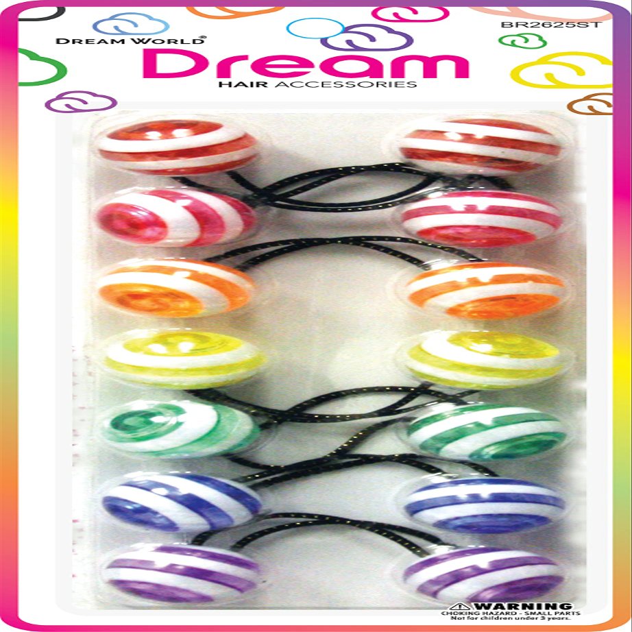 Dream World Hair Accessories | Ponytail Hair Ties 8 PCS | Striped Color