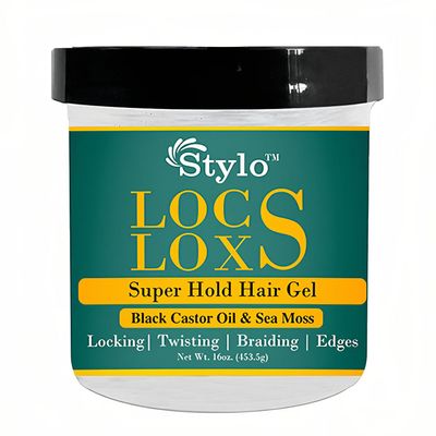 J. AMILA Stylo Locs Gel 16oz High Hold Braiding & Retwisting Gel for Locs, Dreads & Edges Infused with Castor Oil & Sea Moss for Strong Hold, Moisture & Healthy Hair Growth