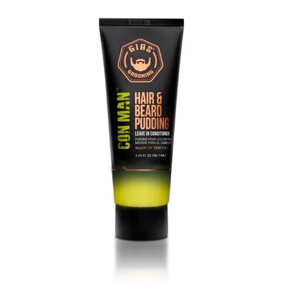 GIBS Con Man Hair & Beard Pudding - Leave In Conditioner - Curl Definer - Moisturizer - 3.25 oz Travel Size