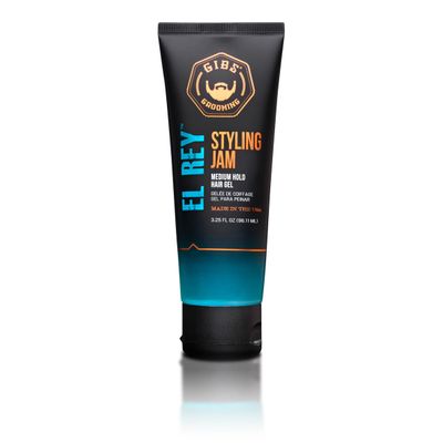 GIBS Grooming El Rey Styling Jam for Men, Medium Hold Hair Gel, 3.25 Fl Oz