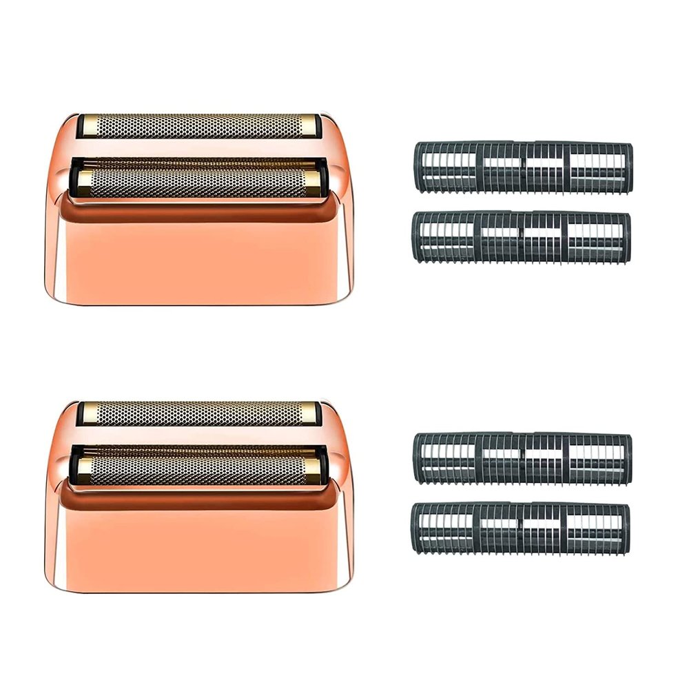 Professional Replacement Foil and Cutters for BaBylissPRO Barberology Double Foil Shaver, Compatible with BaBylissPRO Barberology FXFS2 Shaver (Rose Gold)