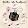 modelones Nail Glue Gel with Top Coat and Prep Dehydrator 3 PCS 15ml 9 in One Gel Glue Kit for Easy Nail Extension, No Wipe Top Coat view 2