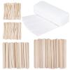 400Pcs Wax Strips Sticks Kit, FHDUSRYO 300 Small Medium Large Wooden Wax Applicator Sticks Eyebrow Wax Spatulas and 100 Non-Woven Paper Wax Strip for Face Body Hair Removal Women Men view 1