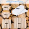 400Pcs Wax Strips Sticks Kit, FHDUSRYO 300 Small Medium Large Wooden Wax Applicator Sticks Eyebrow Wax Spatulas and 100 Non-Woven Paper Wax Strip for Face Body Hair Removal Women Men view 3