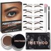 iMethod Eyebrow Stamp and Eyebrow Stencil Kit - Eye Brow Stamping Kit, Brow Stamp Kit, Brow Stencil and Stamp Kit, Brow Trio Eyebrow Kit, Perfect Bushy Eyebrows, Medium Brown view 1