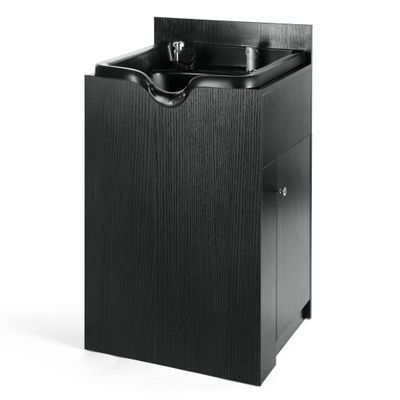 Shampoo Bowl with Cabinet Beauty Salon Shampoo Bowl Backwash Station Floor Cabinet Black
