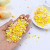 Briskbloom 60g Mix Flatback Pearls and Rhinestones for Crafts, 2mm-10mm Pearl Rhinestones for Nails Face Art Tumblers, Jelly Rhinestones and Half Pearls, with Tweezers Wax Pen, Yellow|White|Orange view 2