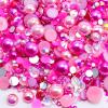 Briskbloom 60g Mix Pearls and Rhinestones for Crafts - 3620PCS 2mm-10mm Flatback for Nails, Face Art, Tumblers - Jelly and Half Pearls - Light Pink, Hot Pink, Clear view 1