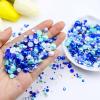 Briskbloom 60g Mix Flatback Pearls and Rhinestones for Crafts, 2mm-10mm Blue Green White for Nail Face Art Tumblers, Jelly Rhinestones and Half Pearls, With Tweezers Wax Pen view 2