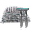 100 Pack Disposable Razors Individually Wrapped, Razors Bulk, Twin Stainless Steel Blade Razors for Hotel, Travel, Airbnb, Homeless (Grey) view 1