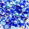 Briskbloom 60g Mix Pearls and Rhinestones, 3620PCS 2mm-10mm Flatback Rhinestones and Half Pearls for Crafts Nails Face Art Tumblers, with Tweezers Wax Pen, Blue|Green|White|Purple view 1