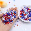 Briskbloom 60g Mix Flatback Pearls and Flatback Rhinestones for Crafts, 2mm-10mm Pearl Rhinestones for Nails Face Art Tumblers, Jelly Rhinestones and Half Pearls, with Tweezers Wax Pen, White|Red|Blue view 2