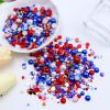 Briskbloom 60g Mix Flatback Pearls and Flatback Rhinestones for Crafts, 2mm-10mm Pearl Rhinestones for Nails Face Art Tumblers, Jelly Rhinestones and Half Pearls, with Tweezers Wax Pen, White|Red|Blue view 3