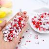 Briskbloom 60g Mix Flatback Pearls and Half Pearls for Crafts, 3620PCS Red White Pearl Rhinestones for Nails Face Art Tumblers, with Tweezers Wax Pen view 2