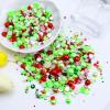 Briskbloom 60g Mix Flatback Pearls and Half Pearls, 3620PCS 2mm-10mm Pearl Rhinestones for Nails Face Art Tumblers, Jelly Rhinestones, Christmas Red|Green|White view 3