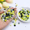 Briskbloom 60g Mix Pearls and Rhinestones for Crafts, 3620PCS 2mm-10mm Flatback for Nails Face Art Tumblers, Jelly and Half Pearls, Yellow|Black|White view 2