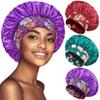 3 Pack Satin Bonnet Silk Hair Bonnet for Sleeping, Sleep Bonnets for Women Large Wide Soft Band Sleep Cap for Curly Hair Braids view 1