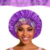 3 Pack Satin Bonnet Silk Hair Bonnet for Sleeping, Sleep Bonnets for Women Large Wide Soft Band Sleep Cap for Curly Hair Braids view 2