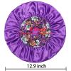 3 Pack Satin Bonnet Silk Hair Bonnet for Sleeping, Sleep Bonnets for Women Large Wide Soft Band Sleep Cap for Curly Hair Braids view 4