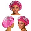3 Pack Satin Bonnet Silk Hair Bonnet for Sleeping, Sleep Bonnets for Women Large Wide Soft Band Sleep Cap for Curly Hair Braids view 2