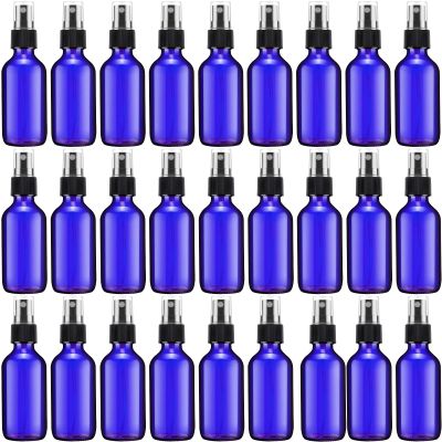 Eccliy 32 Pcs Glass Spray Bottles 2 oz for Essential Oils Small Fine Mist Refillable Mini Liquid Cosmetic Spray Bottles Containers for Travel Cleaning Skin Care Plants