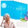 OK TAPE No Water Shampoo Caps (6 Pack) 3 Scents, Rinse Free Shower Cap for Elderly, After Surgery, Camping, Shampoo and Conditioner Hair Wash Cap (Lavender, Verbena and Cucumber Scents) view 1