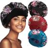 3 Pack Satin Bonnet Silk Hair Bonnet for Sleeping, Sleep Bonnets for Women Large Wide Soft Band Sleep Cap for Curly Hair Braids view 1