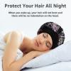 3 Pack Satin Bonnet Silk Hair Bonnet for Sleeping, Sleep Bonnets for Women Large Wide Soft Band Sleep Cap for Curly Hair Braids view 3